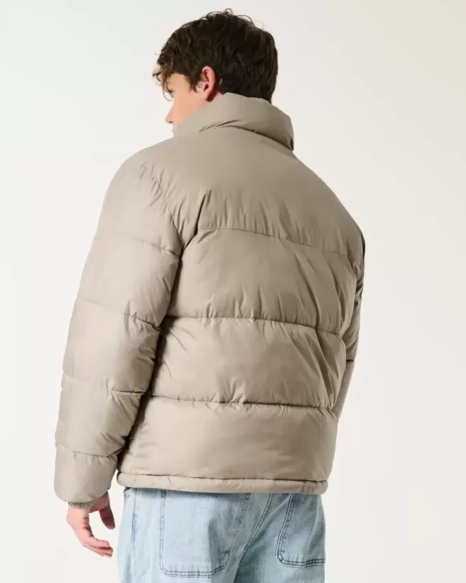 Chaqueta acolchada cuadrada con cremallera