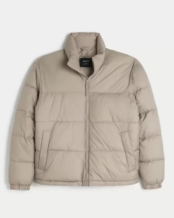 Chaqueta acolchada cuadrada con cremallera