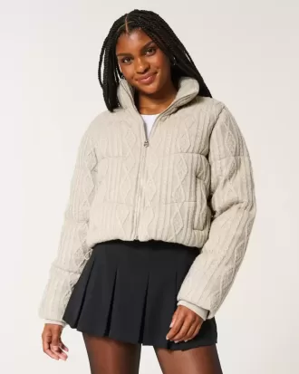 Chaqueta acolchada mini de punto