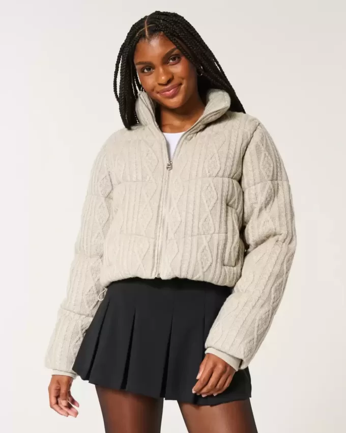 Chaqueta acolchada mini de punto Chaqueta acolchada mini de punto