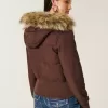 Chaqueta bomber acolchada con ribete de piel sintética Chaqueta bomber acolchada con ribete de piel sintética