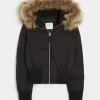 Chaqueta bomber acolchada con ribete de piel sintética Chaqueta bomber acolchada con ribete de piel sintética