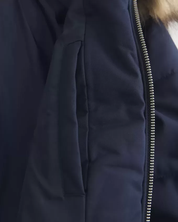 Chaqueta bomber acolchada con ribete de piel sintética Chaqueta bomber acolchada con ribete de piel sintética