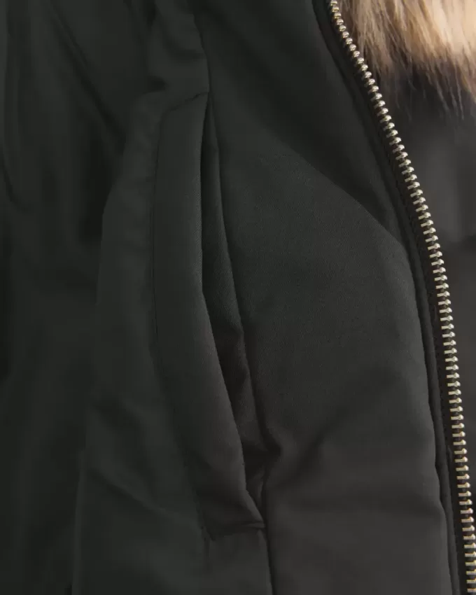 Chaqueta bomber acolchada con ribete de piel sintética Chaqueta bomber acolchada con ribete de piel sintética