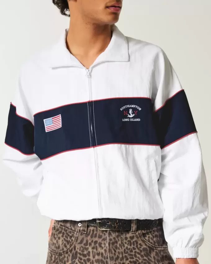 Chaqueta con cremallera gráfica de Southampton, NY Chaqueta con cremallera gráfica de Southampton, NY