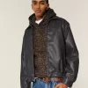 Chaqueta de cuero vegano con cremallera Chaqueta de cuero vegano con cremallera