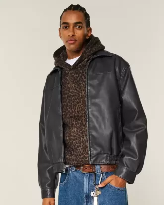 Chaqueta de cuero vegano con cremallera