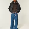 Chaqueta de cuero vegano con cremallera Chaqueta de cuero vegano con cremallera