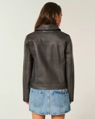 Chaqueta de cuero vegano con cremallera
