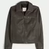 Chaqueta de cuero vegano con cremallera Chaqueta de cuero vegano con cremallera