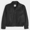 Chaqueta de cuero vegano con cremallera Chaqueta de cuero vegano con cremallera
