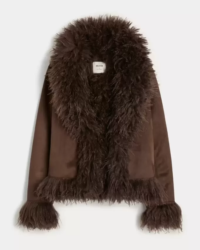 Chaqueta de piel sintética de oveja con forro de piel sintética