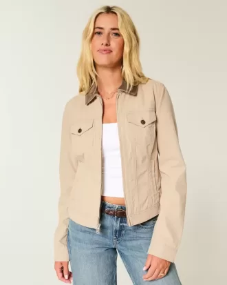 Chaqueta de sarga con cremallera