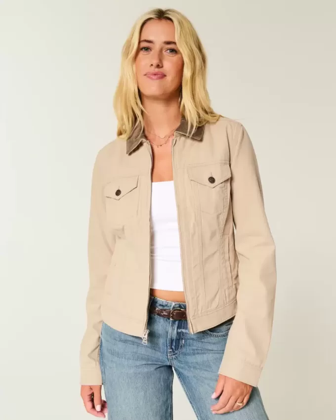 Chaqueta de sarga con cremallera Chaqueta de sarga con cremallera
