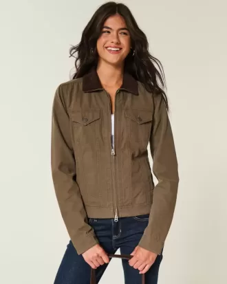 Chaqueta de sarga con cremallera