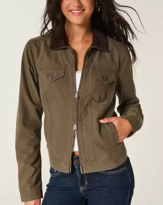 Chaqueta de sarga con cremallera