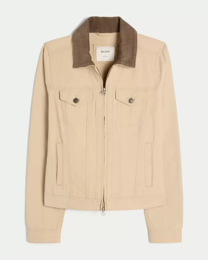 Chaqueta de sarga con cremallera Chaqueta de sarga con cremallera