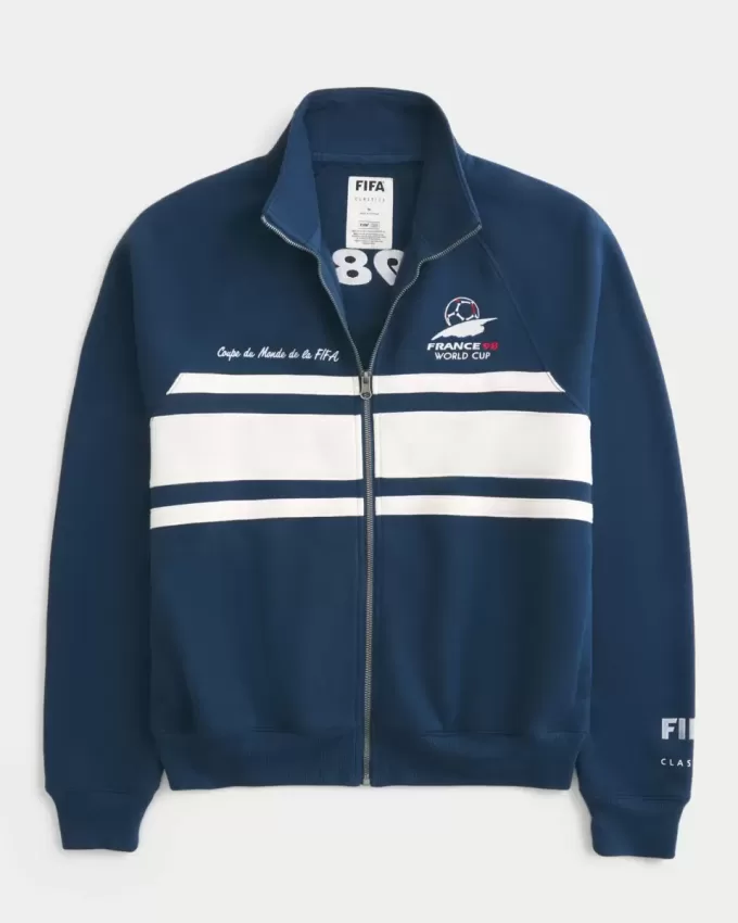 Chaqueta deportiva polar con estampado de la Copa Mundial de la FIFA Francia 1998 Chaqueta deportiva polar con estampado de la Copa Mundial de la FIFA Francia 1998