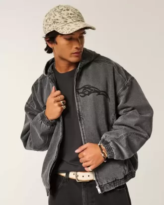 Chaqueta skater vaquera con cremallera