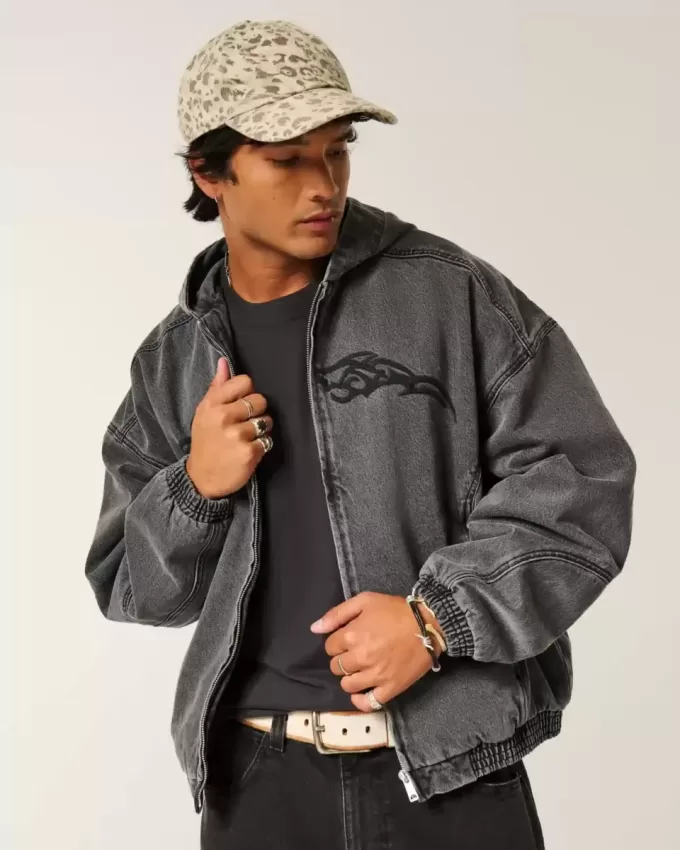 Chaqueta skater vaquera con cremallera Chaqueta skater vaquera con cremallera