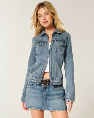 Chaqueta vaquera con cremallera