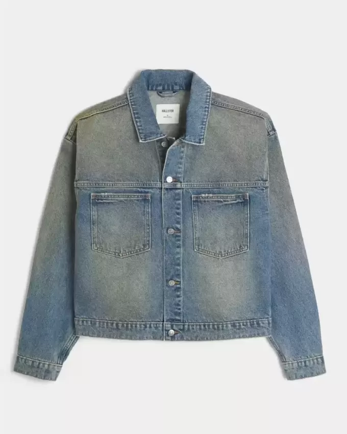 Chaqueta vaquera lavada estilo camionero Chaqueta vaquera lavada estilo camionero