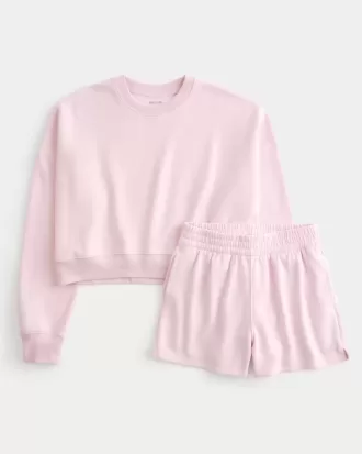 Conjunto de sudadera Easy Crew y pantalones cortos de polar