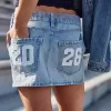 Falda pantalón vaquera de tiro bajo de la clase del 26