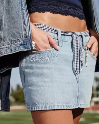 Falda pantalón vaquera de tiro bajo de la clase del 26