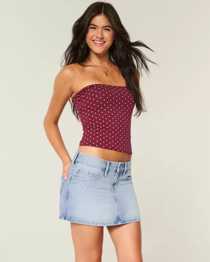 Falda pantalón vaquera de tiro bajo de la clase del 26