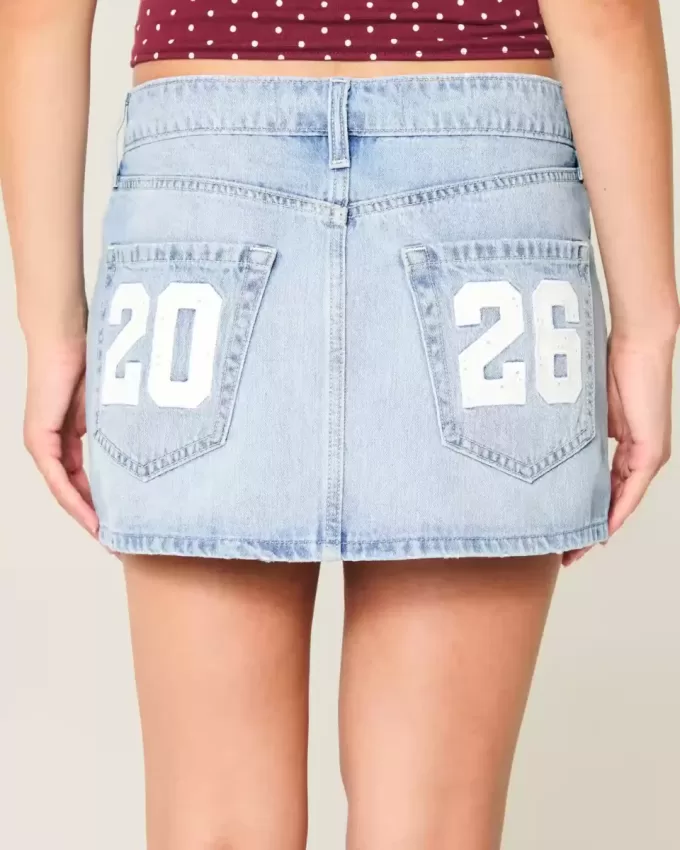Falda pantalón vaquera de tiro bajo de la clase del 26