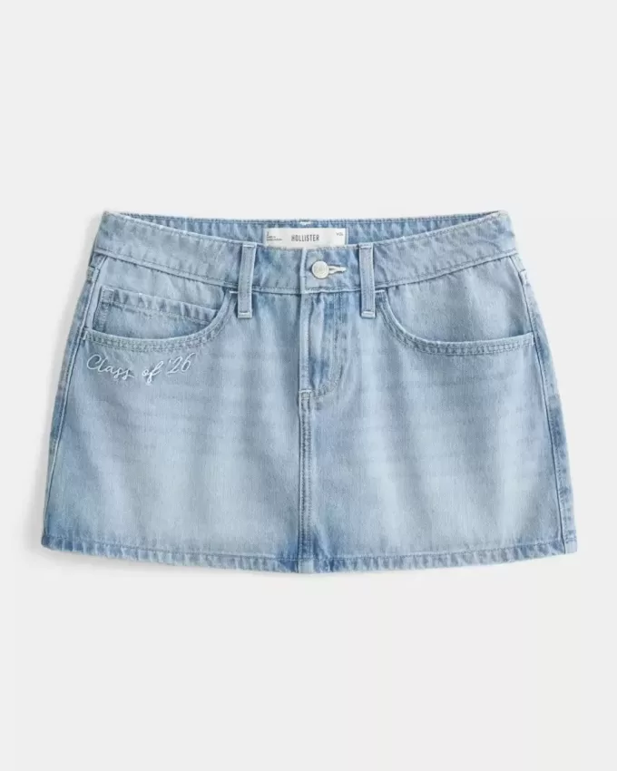 Falda pantalón vaquera de tiro bajo de la clase del 26