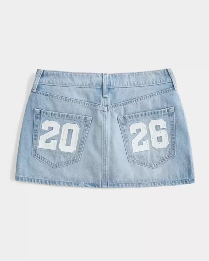 Falda pantalón vaquera de tiro bajo de la clase del 26