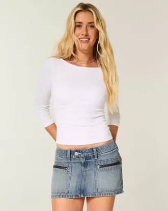 Falda pantalón vaquera micro mini