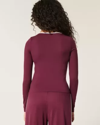 Gilly Hicks Active – Top cruzado con ribete