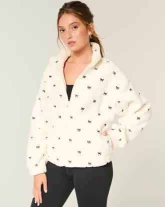 Gilly Hicks – Top con cremallera y bordado de sherpa