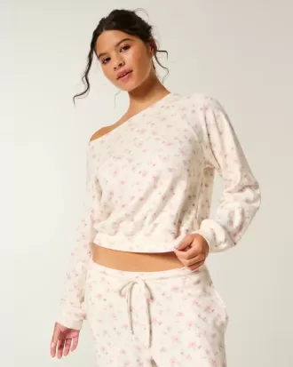 Gilly Hicks Top con hombros descubiertos y diseño de gofre