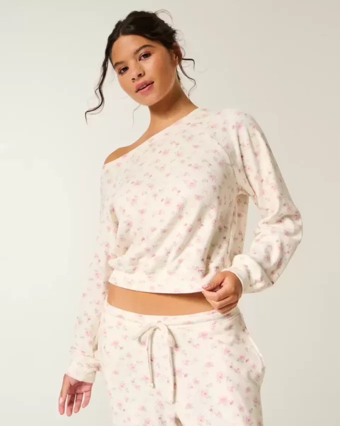Gilly Hicks Top con hombros descubiertos y diseño de gofre Gilly Hicks Top con hombros descubiertos y diseño de gofre