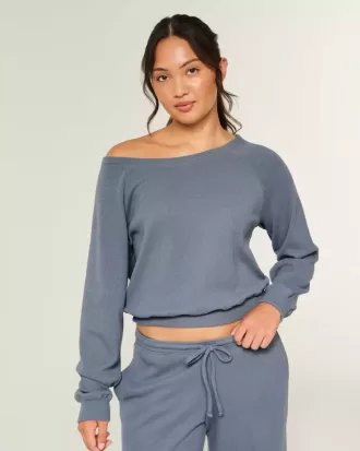 Gilly Hicks Top con hombros descubiertos y diseño de gofre