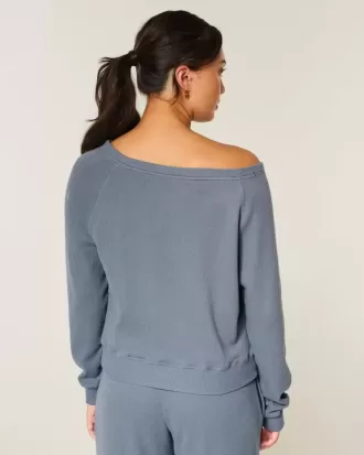Gilly Hicks Top con hombros descubiertos y diseño de gofre