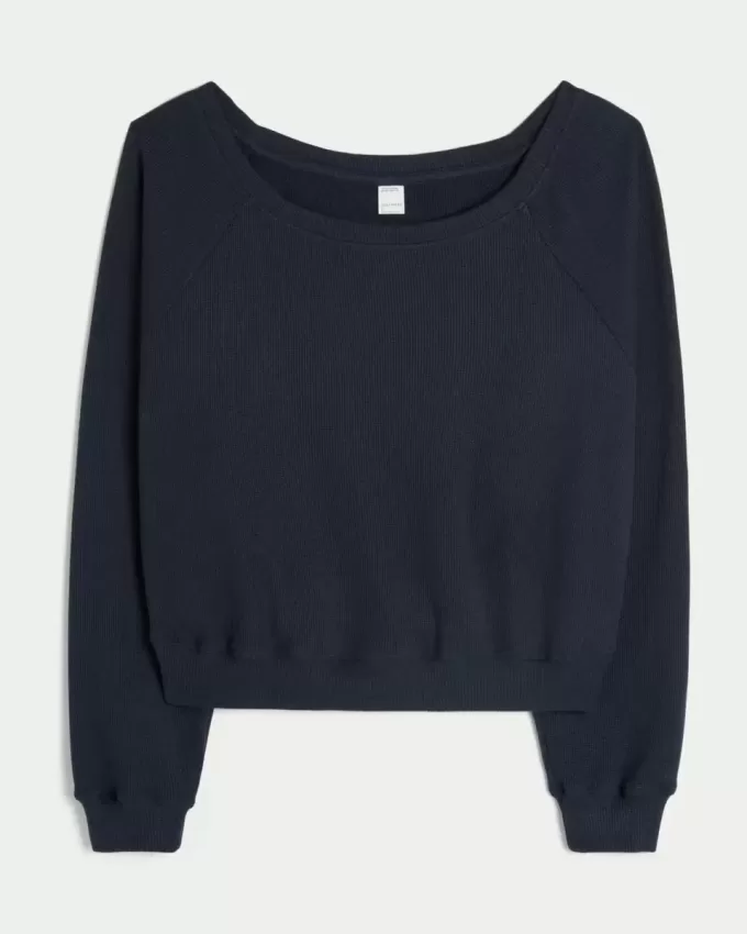 Gilly Hicks Top con hombros descubiertos y diseño de gofre Gilly Hicks Top con hombros descubiertos y diseño de gofre