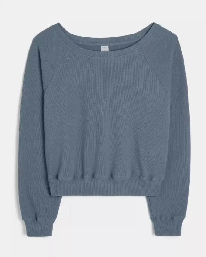 Gilly Hicks Top con hombros descubiertos y diseño de gofre Gilly Hicks Top con hombros descubiertos y diseño de gofre