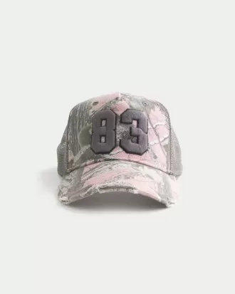 Gorra de camionero con gráfico de números y camuflaje rosa Gorra de camionero con gráfico de números y camuflaje rosa