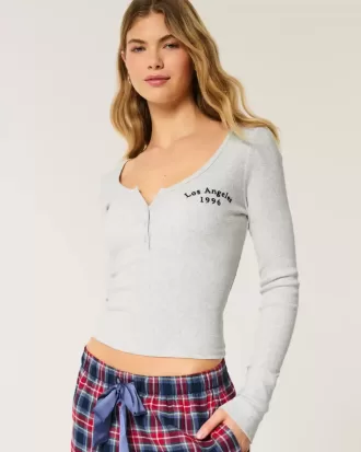 Henley acanalado con gráfico de Los Ángeles