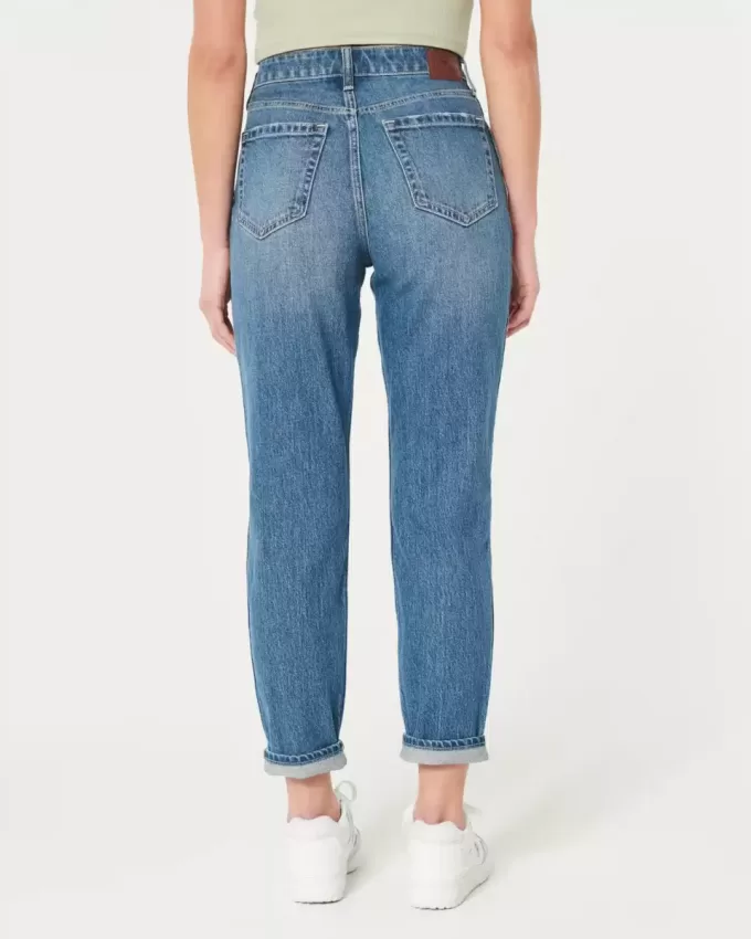 Jeans Mom de tiro ultra alto con lavado oscuro