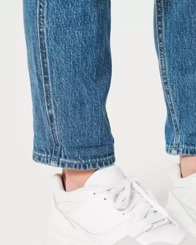 Jeans Mom de tiro ultra alto con lavado oscuro