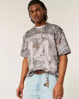 Jersey con gráfico de camuflaje Dodge y corte cuadrado