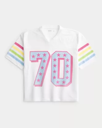 Jersey gráfico de números cortos y cuadrados
