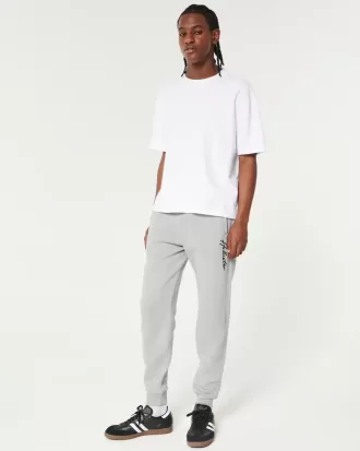 Joggers relajados de polar con logotipo