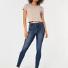 Leggings vaqueros de tiro alto con lavado medio Leggings vaqueros de tiro alto con lavado medio